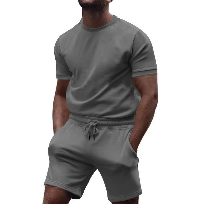 セットアップ メンズ 男性用 半袖 Tシャツ ショートパンツ 2点セット カジュアル スポーツ リラックスウェア 韓国風 おしゃれ 丸首 クルーネック プリント ポリエステル 軽量 伸縮性 春夏 4,273円