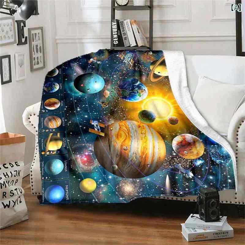 ブランケット 宇宙柄 星柄 デジタルプリント フランネル ポリエステル ソファ ベッド 旅行 キャンプ オフィス ひざ掛け 掛け布団 冷房対策 柔らかい 暖かい 軽量 オールシーズン 多機能