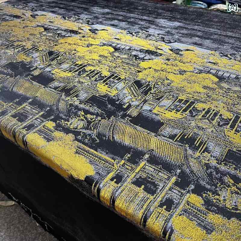 生地 中国風 織金 位置決め柄 宋錦風 漢宮秋月図 チャイナドレス 舞台衣装 ドレス ワンピース 和装用 色織り 高精密 錦織り緞子 ポリエステル ブラック 布地 4,616円