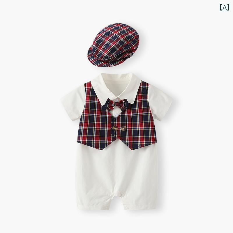 ロンパース 男の子 ベビー 半袖 切り替え 重ね着風 コットン 春夏 薄手 ボディスーツ 赤ちゃん 幼児服 肌に優しい 敏感肌 前開き スナップボタン おしゃれ かわいい 出産祝い ギフト プレゼント カバーオール オールインワン