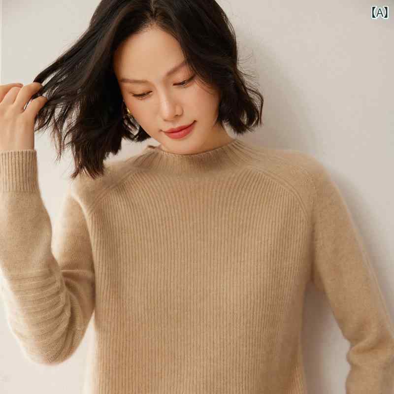 ニット レディース 秋冬 カシミヤ混 ウール ハイネック 長袖 セーター プルオーバー ゆったり トップス 中厚手 高級感 オフィス カジュアル