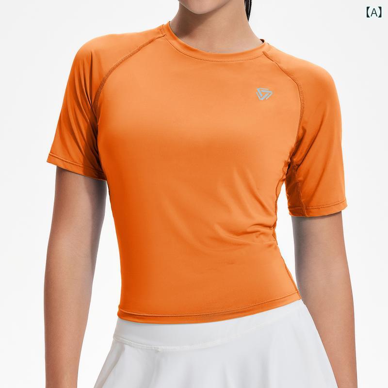 Tシャツ レディース 半袖 ヨガ フィットネス ピラティス トレーニング スポーツウェア 吸汗速乾 高伸縮性 ストレッチ 素肌感 ショート丈 クロップド丈 タイトフィット 春夏