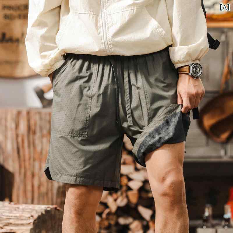 ハーフパンツ メンズ 男性用 アメカジ アメリカンカジュアル 山系スタイル アウトドア スポーツ アクティブ 速乾 綿 ストレート 大きいサイズ ゆったり 夏 普段使い レジャー ボトムス