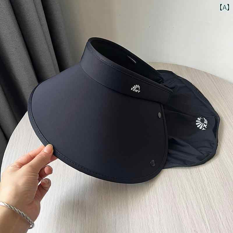 サンバイザー レディース 女性用 接触冷感 UVカット 首元カバー ショール一体型 ワイドブリム つば広 日よけ帽子 アウトドア サイクリング ゴルフ 釣り ウォーキング 通気性 軽量 サイズ調節可能 春夏秋