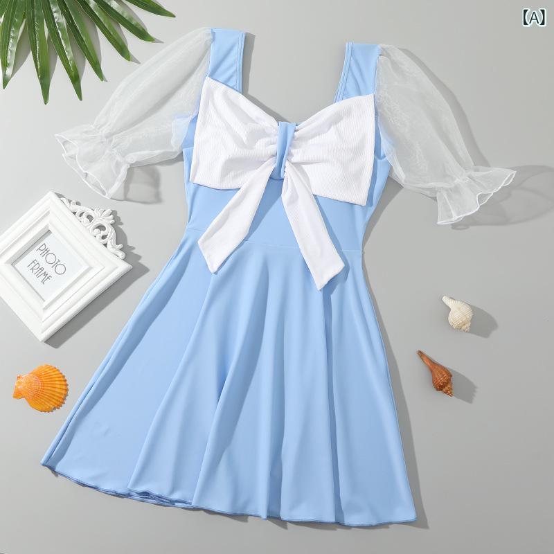 水着 女の子 ジュニア 学生 セパレート スカート スカパン かわいい プリンセス 体型カバー 露出控えめ 小学生 中学生 高伸縮性 韓国風 スクール水着 プール 海 レジャー ブルー パープル ナイロン素材