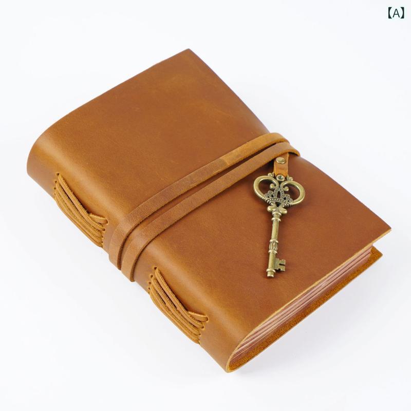 ノート 牛革 ハンドメイド スケッチブック レトロ 日記帳 手帳 レザー ビジネス 普段使い クリエイティブ ブラウン クラフト紙 4,687円