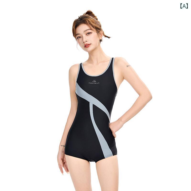 競泳水着 レディース ワンピース 体型カバー 細見え セクシー 胸パッド入り ワイヤーなし プール 温泉 スポーツ 大きいサイズ 伸縮性ナイロン スパンデックス ブラック ブルー