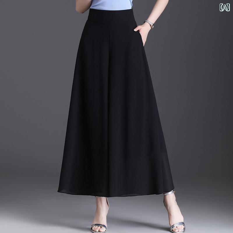 ワイドパンツ レディース 春夏 シンプル 落ち感 とろみ ドレープ ハイウエスト ロング丈 ゆったりシルエット 後ろゴム スタイルアップ 細見え 着痩せ 美脚 通勤 オフィス 普段使い エレガント 上品 ポリエステル 薄手 ブラック