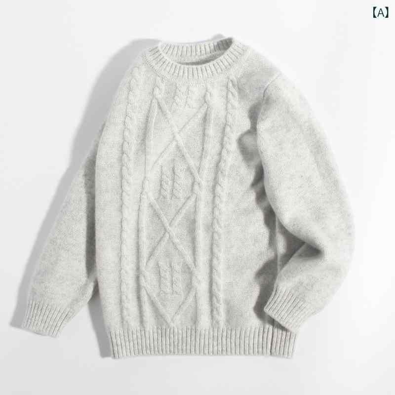 編み物 お坊っちゃん お坊っちゃん  カシミール 労働者の一団のど首 丸首 ティーシャツ トップス ティーシャツ 朦朦たる 秋冬 あったか 心地好い 無地 ホンブルグ帽触れ合う 普段使い走り 御部屋着 ともし火薄墨色