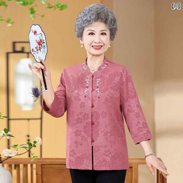 シャツ レディース シニア ミセス 60代 70代 春夏 フォーマル 結婚式 お祝い事 披露宴 パーティー ブラウス 母親 祖母 上品 エレガント ゆったり 大きいサイズ パープル系 ブルー系 トップス 5,287円