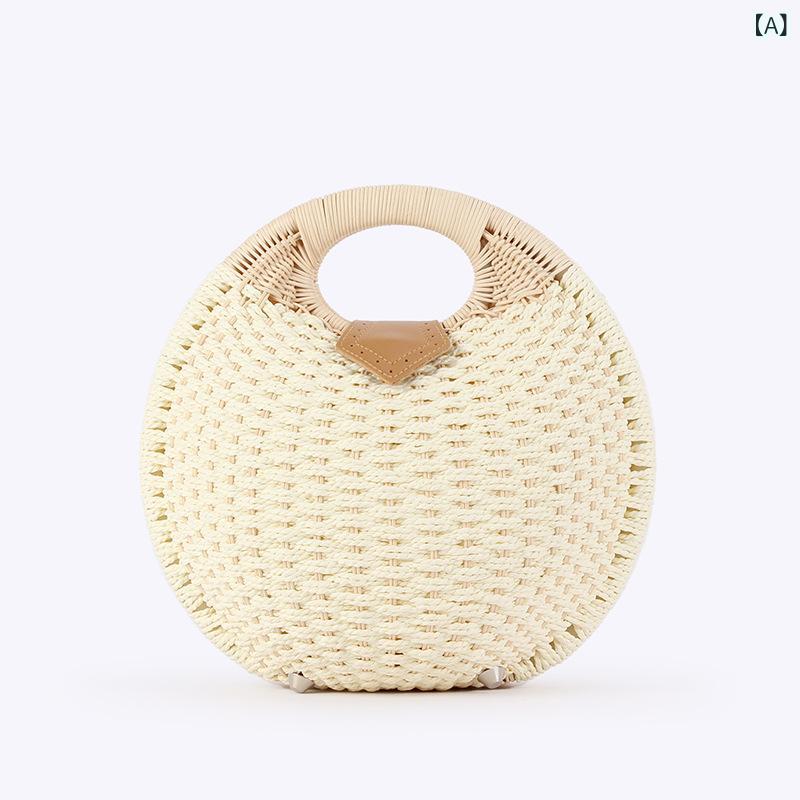 バッグ シェル型 ハンド ファッション おしゃれ かわいい 個性的 藤編み ラタン ストロー 麦わら 編み込み ペーパー素材 ビーチ リゾート 旅行 バカンス デート カジュアル 春夏