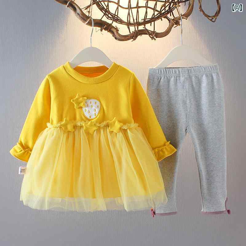 ベビー服 女の子 幼児 赤ちゃん 韓国風 おしゃれ かわいい 長袖 パンツ 上下 ツーピース 春秋物 コットン 普段着 通園着