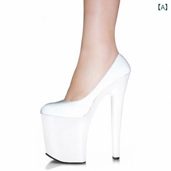 パンプス レディース 超厚底 20センチ スティレットヒール ポインテッドトゥ エナメル 美脚 スタイルアップ フォーマル オフィス キャバ ドレス パーティー 結婚式 エレガント セクシー