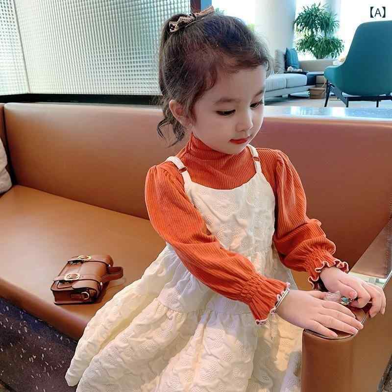 キッズ 女の子 子供服 女児 秋冬 韓国ファッション 花柄 綿 ソフトタッチ ジップアップトップス キャミソールワンピース 2点セット セットアップ おしゃれ かわいい