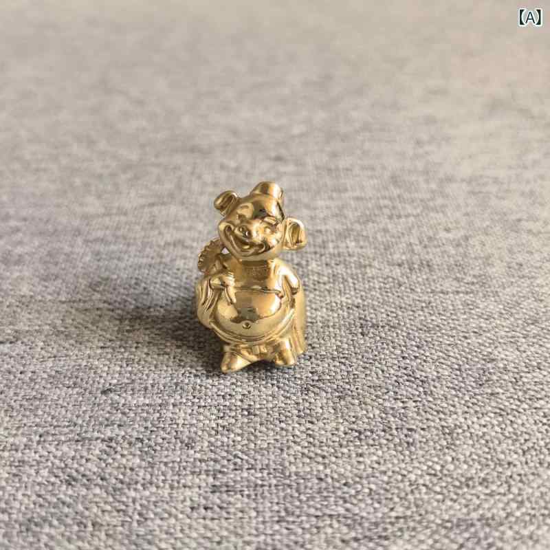 家具用取っ手 真鍮 豚モチーフ かわいいデザイン 引き出し 戸棚 収納ボックス用 ハンドル モダン シンプル 光沢ブロンズ 鋳造 研磨仕上げ 高級感 インテリア