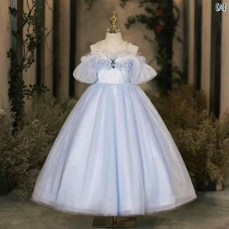 キッズドレス うしろ帯 青み 御姫様御召しもの フォーマルドレス 飛び切り感 窈窕たる 窈窕たる 告げ知らせる会 洋琴掻きならす会 生まれ落ちる日寄りあい 華燭の典 上演御召しもの A伝達ルート 長袖 生まれ変わり衣料繊維