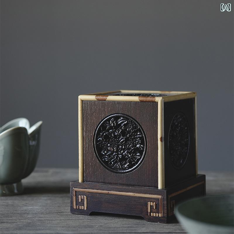 聞香炉 湘妃竹製 香道 香入れ 燻炉 バンブー 竹細工 手作り 芸術品 中国風 和風 言い慣わし 室内装飾 飾りつけ オブジェ 香り 伸び伸びする 思いいれる
