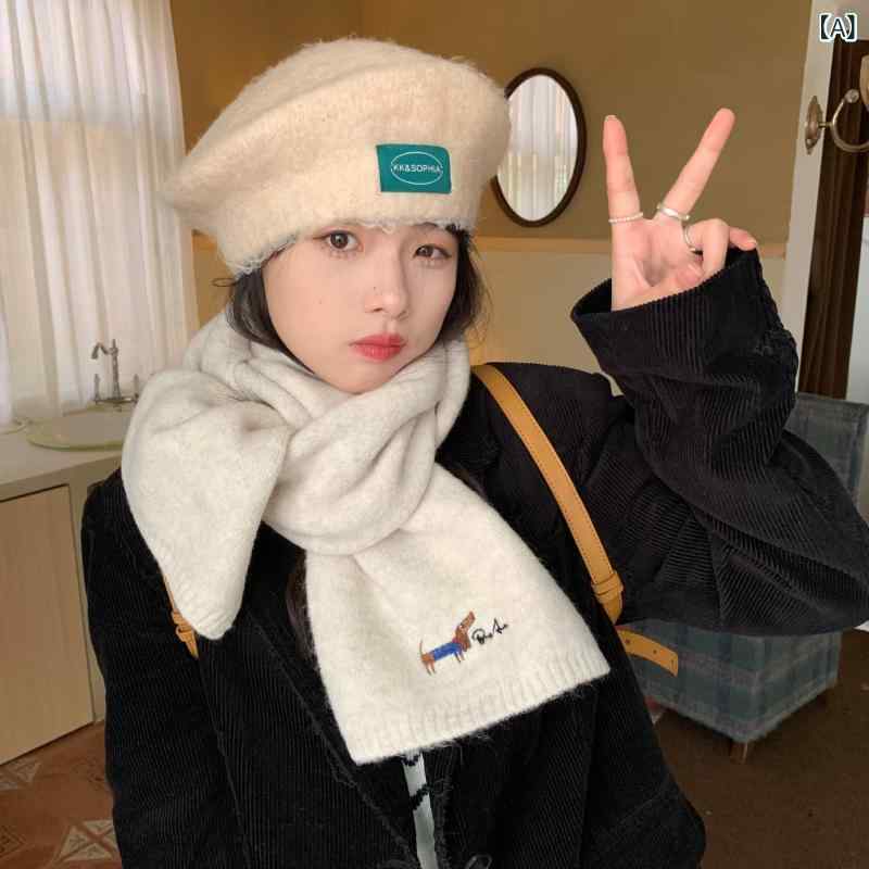 マフラー レディース 女性用 羊毛ブレンド ニット 小さめ ネックウォーマー 秋冬 保温 防寒 あったか 韓国風 カジュアル 普段使い 合わせやすい カーキ