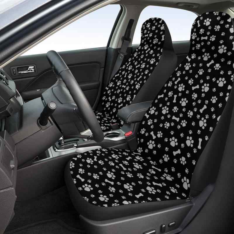 カー用品 汎用 プリント柄 シングルシートカバー 運転席 助手席 1席分 軽量 布製 ファブリック 車内保護 取り付け簡単