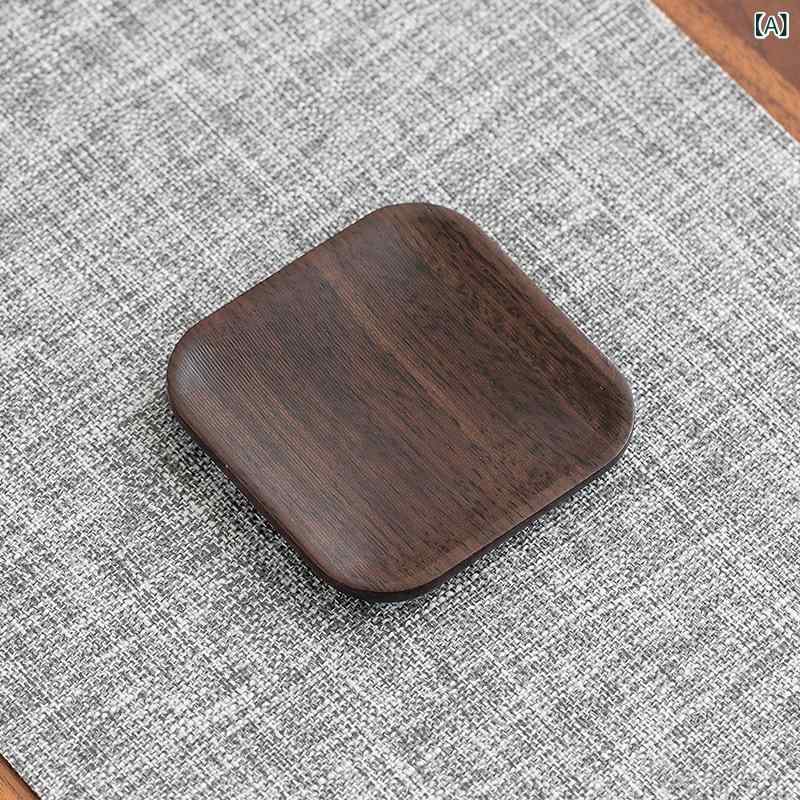 茶道具 黒檀 花梨 無垢材 天然木 木製 高級感 茶敷 コースター カップマット 茶托 カップソーサー 禅スタイル 和風 断熱 耐熱 茶器小物 功夫茶 ティータイム