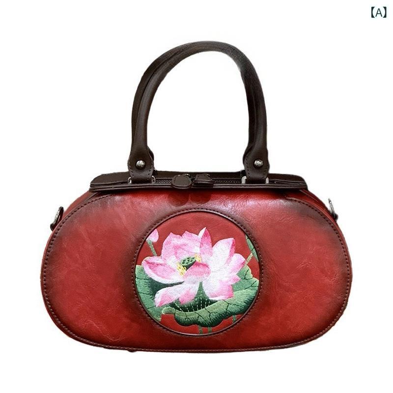 御徒面子 レディース レトロ 中国風 刺しゅう PUなめし革 ミニスクエアバッグ ハンドバック 肩かけ鞄 曲がった掛け鞄 デイリー若い衆 今めかしい 愛くるしげ 普段使い