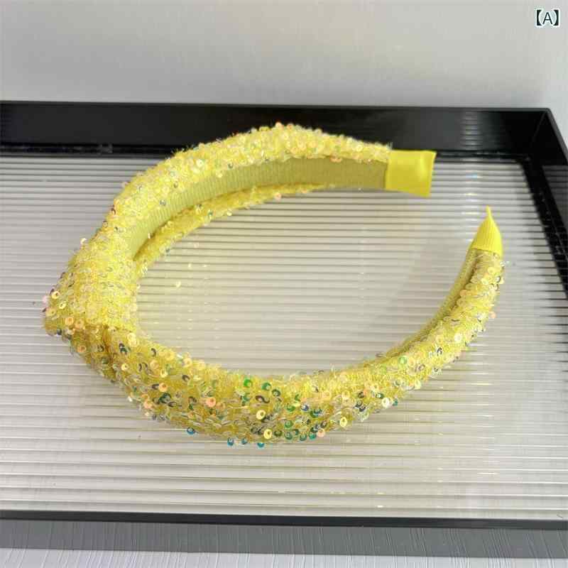 ヘアアクセサリー レディース 女性用 高級感 スパンコール リボン結び カチューシャ ヘアバンド 幅広 太め おしゃれ カラフル 多彩 洗顔 デイリーユース お出かけ 万能 フェミニン