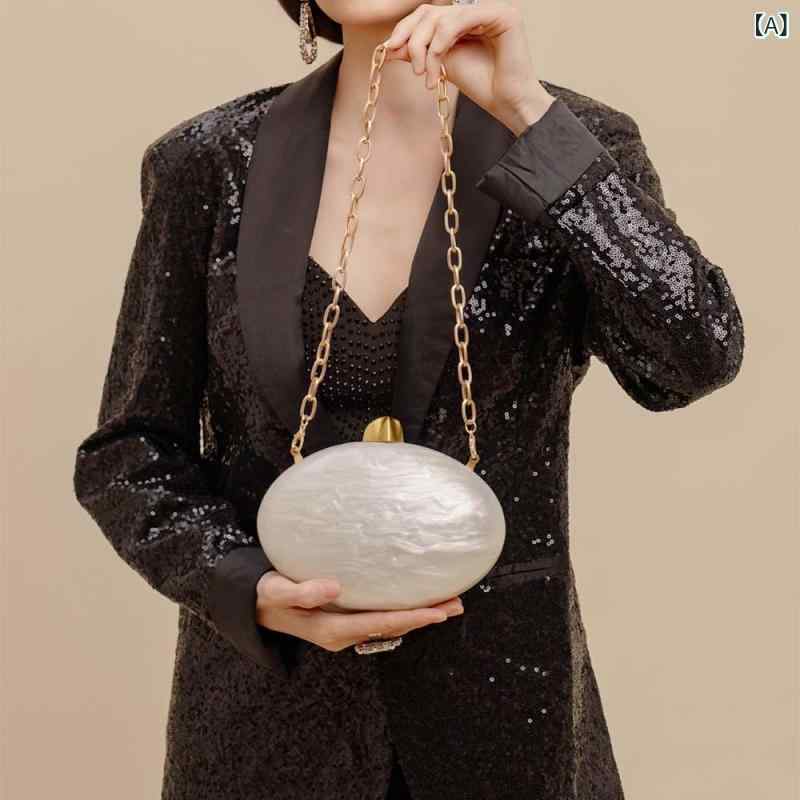 バッグ レディース アクリル 半月型 オフホワイト イブニング クラッチ ショルダー ハンド かっちり 結婚式 パーティー フォーマル 上品 おしゃれ