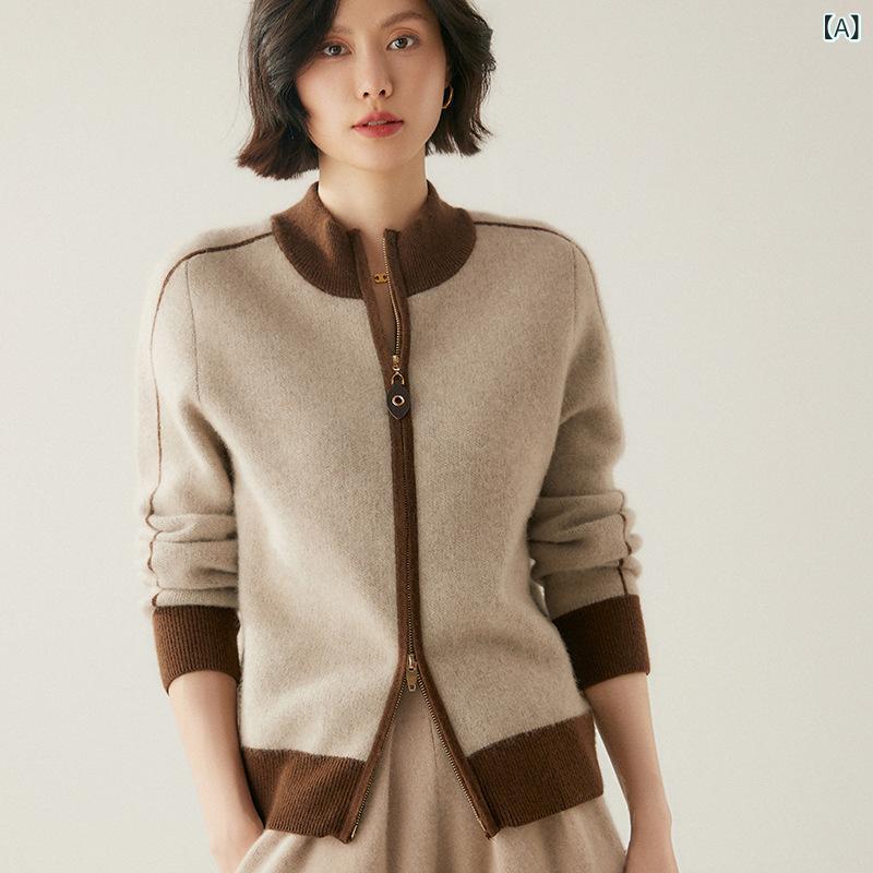 ジレー レディース 成人女性用 カシミール混 ハイネック 長袖 ダブルジッパー うつり変わり 秋冬 通い 執務室 商行為 好いたらしいめ 窈窕たる 窈窕たる 並み並み丈 レギュラー相応う 羽織り