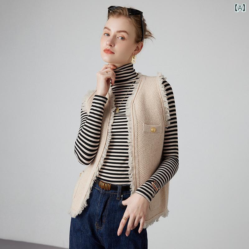 ニットベスト レディース カシミヤ Vネック ショート丈 ジレ 秋冬 上品 高級感 羽織り 通勤 オフィス カジュアル アイボリー ベージュ ブラック