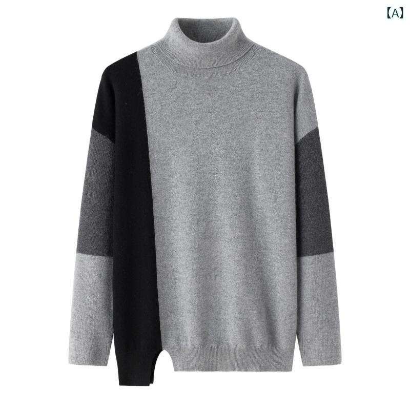 編み物 レディース タートルネック ハイネック 純カシミール カシミール ティーシャツ スウェーター レトロ ヴィンテージ 色彩設計うつり変わり か細い嵌まる 細長い切口 雅びやか トップス 秋冬 日用品雑貨・文房具・手芸-その他