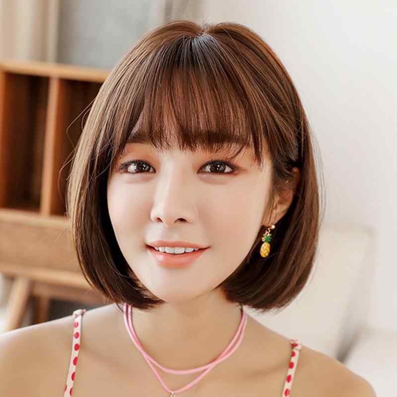 ウィッグ レディース ショートボブ ストレート 韓国風 自然な 高温耐熱ファイバー フルウィッグ 前髪あり 小顔効果 イメチェン ファッション 普段使い デイリーユース