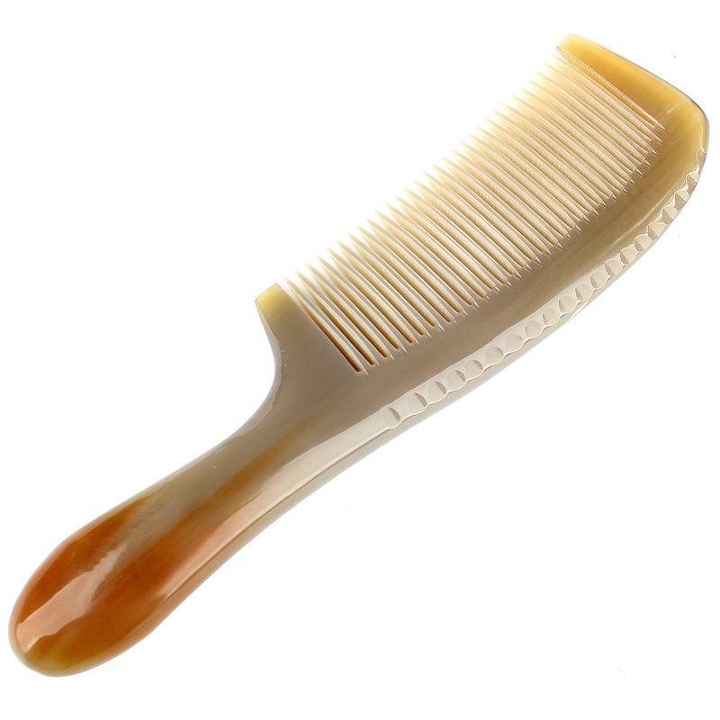 ヘアコーム レディース 天然 白水牛角 厚手 頭皮マッサージ 抜け毛対策 静電気防止 スカルプケア 血行促進 リフレッシュ デイリーユース