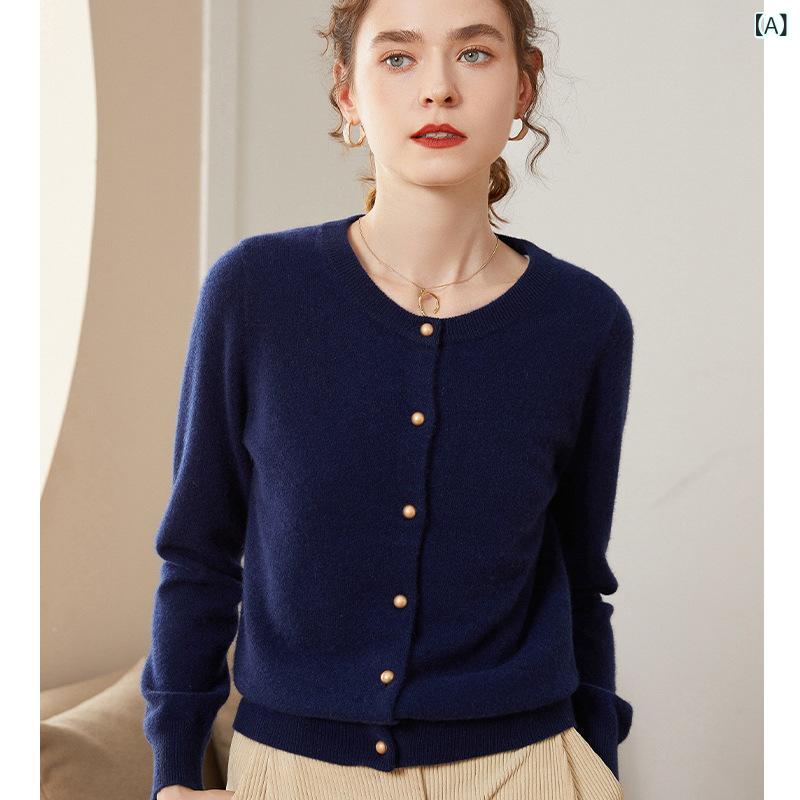 ジレー レディース 秋冬 カシミール 編み物 丸首 ゆったり ルーズフィット 執務室 通い 分かりやすい 無地 金属元素名取り草 つや消し質感 細押し出し 窈窕たる 心地好い 中朦々たる 長袖 羽織り