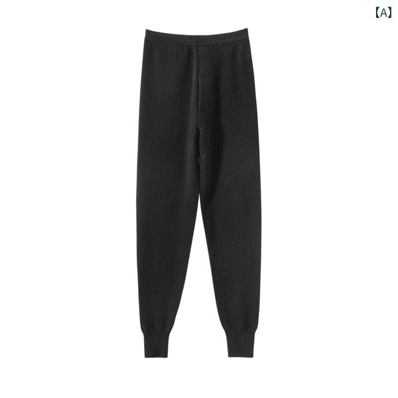 レギンス メンズ 成人男性用 秋冬 御膳上等感 カシミール 編み物 もの柔らか もっちり 手当たり 朦朦たる 裏起毛 保温 あったか はだ着 スパッツ 暖食麺麭 防寒 御部屋御召しもの ロング丈 黒 ベージュ 薄墨色
