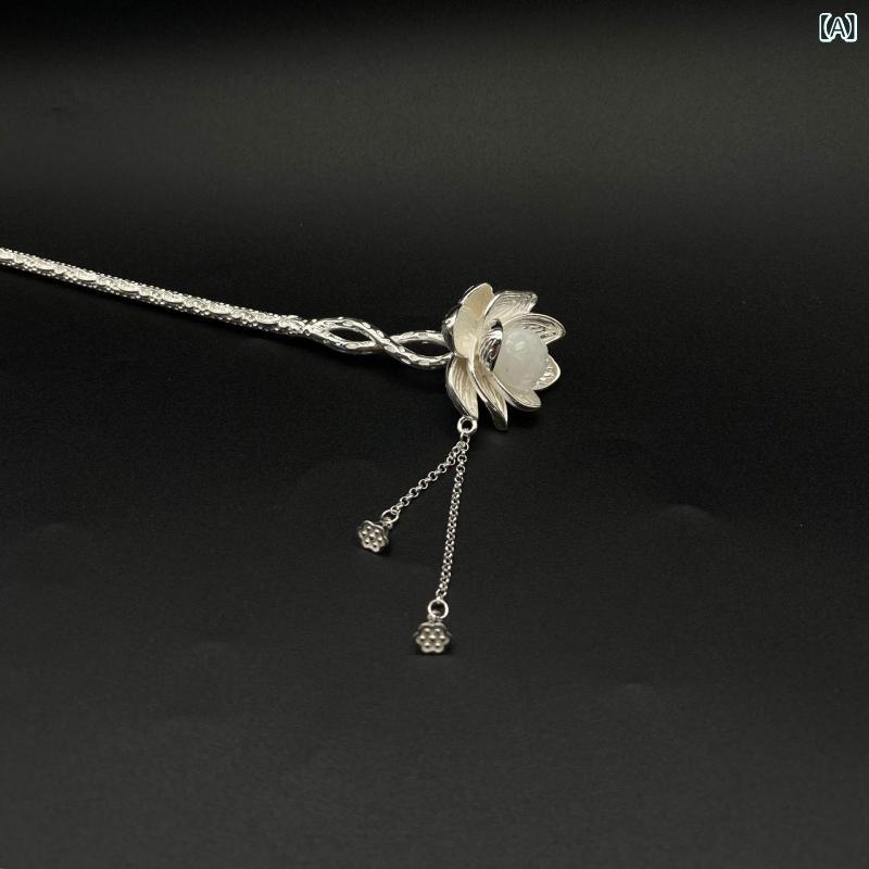 簪 レディース 純銀 祥雲飾りつけ 花動機 上滑り打ち切り 中華風 和風 レトロ 普段使い走り デイリー 和装 浴衣 御召しもの 瀬戸もの御召しもの 雅びやか 雅びやか 御膳上等感 髪の毛添え物