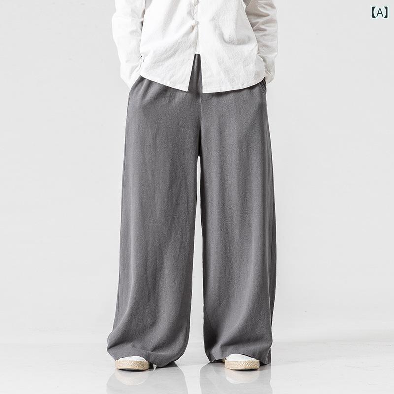 パンツ メンズ 綿麻 サルエルパンツ アラジンパンツ 袴パンツ ドロップクロッチ ワイド エスニック風 大きいサイズ 体型カバー ゆったり リラックスフィット 普段使い カジュアル 春夏
