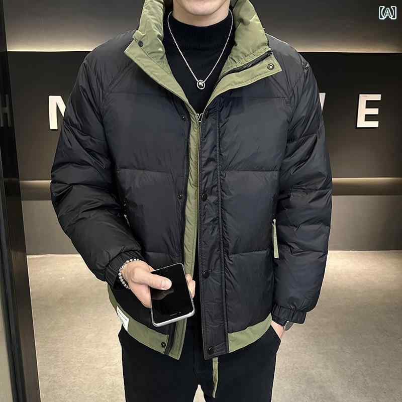落ちこむ上衣 メンズ 成人男性用 防寒 真冬 朦々たる 保温 照明ランプ色合い ゆったり ルーズフィット うつり変わり バイ色合い 韓国風 アメカジ 心地よい 表どおり