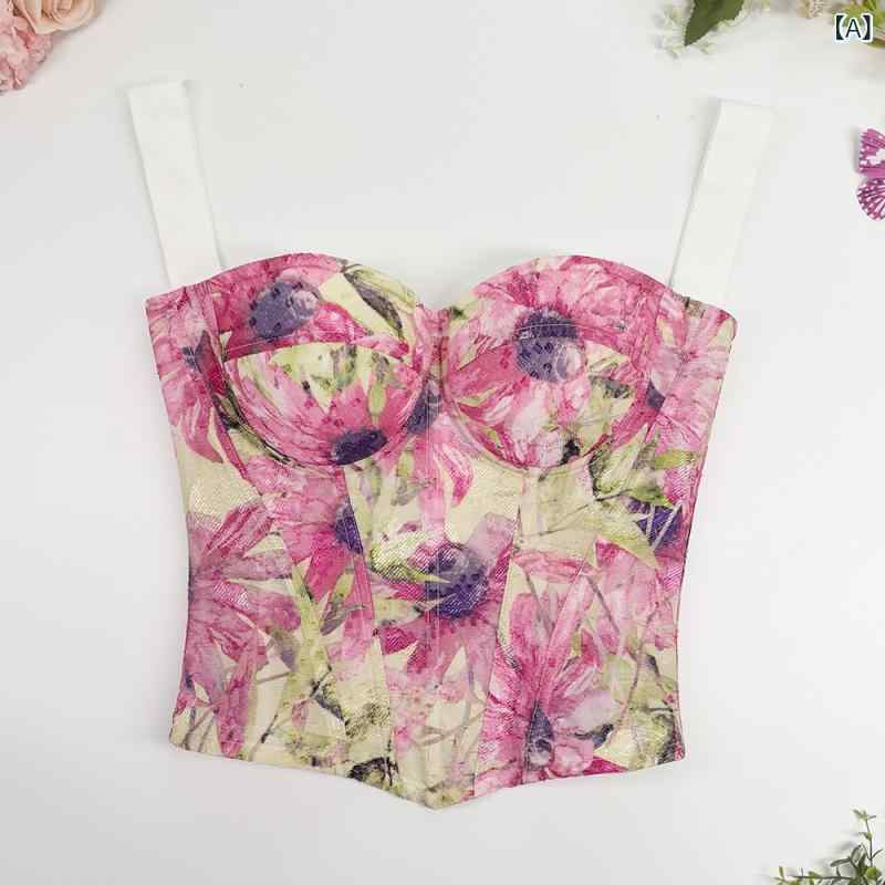 肌着 レディース 夏 サクラ色 シフォン 花柄 刺しゅう ストラップレス 美背 ガードル ボーン付き添い人 シェイプ御召しもの 透人となり 寄せ上げ 持ち上げ 防透け 傍えシェイプ 副胸納める 好いたらしい 相応う