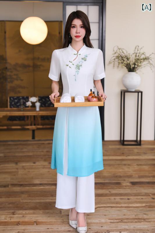 エステ制服 レディース 春夏 精神状態奥ゆかしい セットアップ 足浴科学技術者 前台原材料 足療SPA用 ポリエステル原料品 口さかしいひな形 好いたらしい着付ける