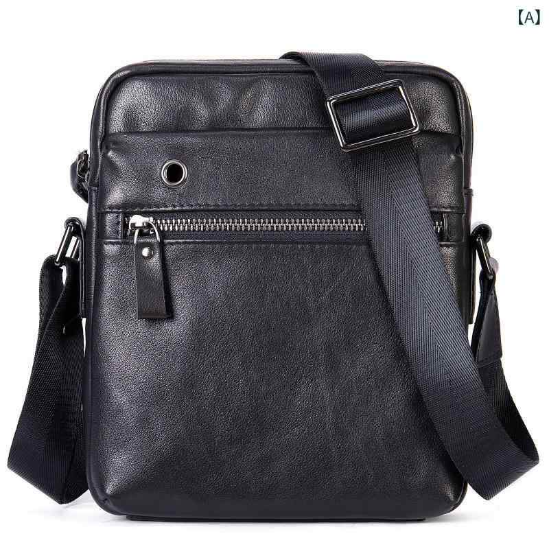 メンズ 斜めがけバッグ 本革 牛革 レトロ デザイン ステッチ 切り替え 耐久 黒 日常使い 8インチ 対応 軽量 形状 機能性 素材 質感 欧米風 スタイル シンプル 収納 ポケット 内側 外側 調整 ストラップ 快適 着用 夏 シーズン|ラ・グラーヌ
