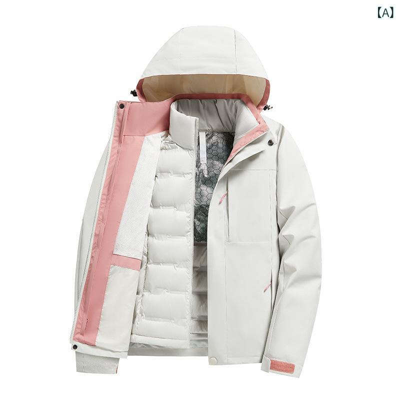 登山ジャケット レディース メンズ フード付き 取り外し可能 ダウン入り 短め アウター 風防ぎ 保温 ポリエステル素材 無地 ユニセックス 軽量 耐久性 アクティブ シーン 対応 快適 着用|ラ・グラーヌ