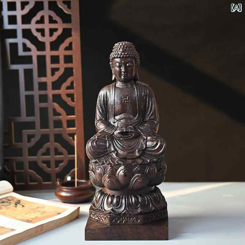 仏像飾り付け 木製釈迦如来坐像 室内装飾雑貨 身寄り供養用 作物刻みつける品 気どらずに木原料品 言い慣わし考える 細かく大成 禅風飾り付け 伸び伸びするあき場所 大きさ上がり下がり