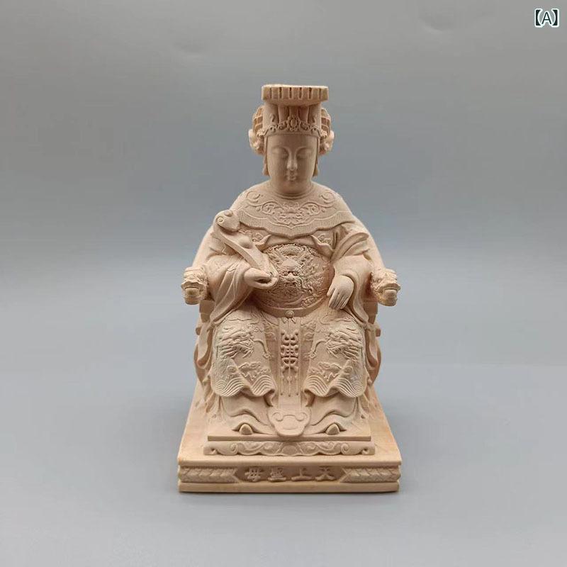 芸術品 飾りつけ 木彫り 媽祖像 黄楊木 桧木 原料品 小型 刻みつける 捏ち上げる 言い慣わし芸術 気どらずに木 卓上飾りつけ 車載デコ 室内装飾品目 身寄り用 事務室用 乗用車用 パウダーコンパクト大きさ 創作的表現スタイル