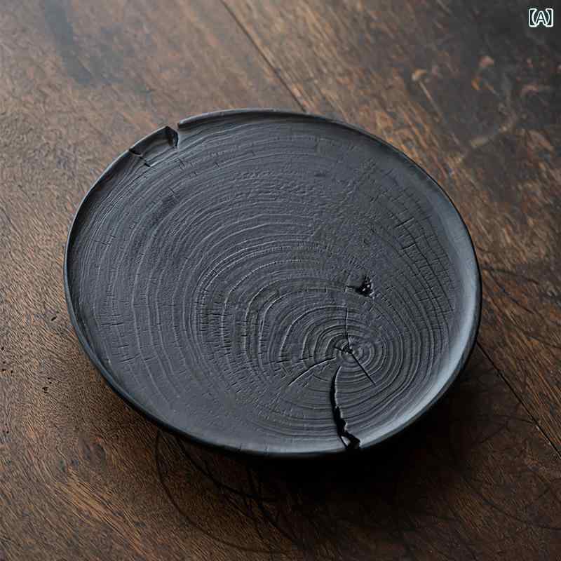 茶道具 木製茶盤 炭化樟木原料品 和風侘び寂びひな形 乾泡台 茶托 丸型つら構え 気どらずに肌理柄 分かりやすい茶の葉付属物 日常使い分かりやすい 落ち着いた肌目 耐久性止ん事無い 言い慣わし芸術風 汎用茶具部分品 御手柔らかに茶第四次元