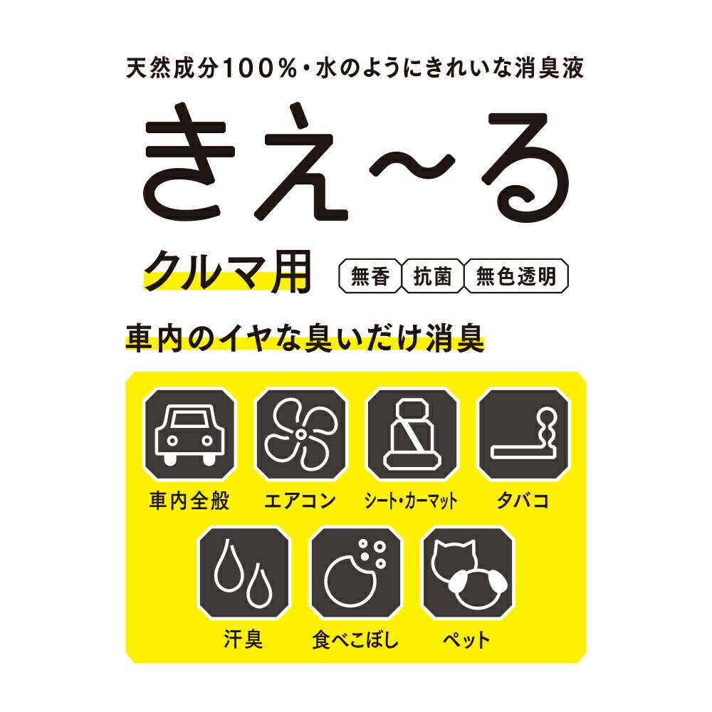 値頃 きえーる きえ〜る クルマ用 18L 詰替 消臭液 無香 スプレー 透明液 天然成分100％ fucoa.cl