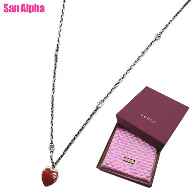 【1000円OFFクーポン4/10 01:59迄】グッチ ネックレス アクセサリー GUCCI Ag925 シルバー インターロッキングG ハート モチーフ ネックレス 645545 J89B4 1192 (シルバー系)アウトレット レディース 送料無料