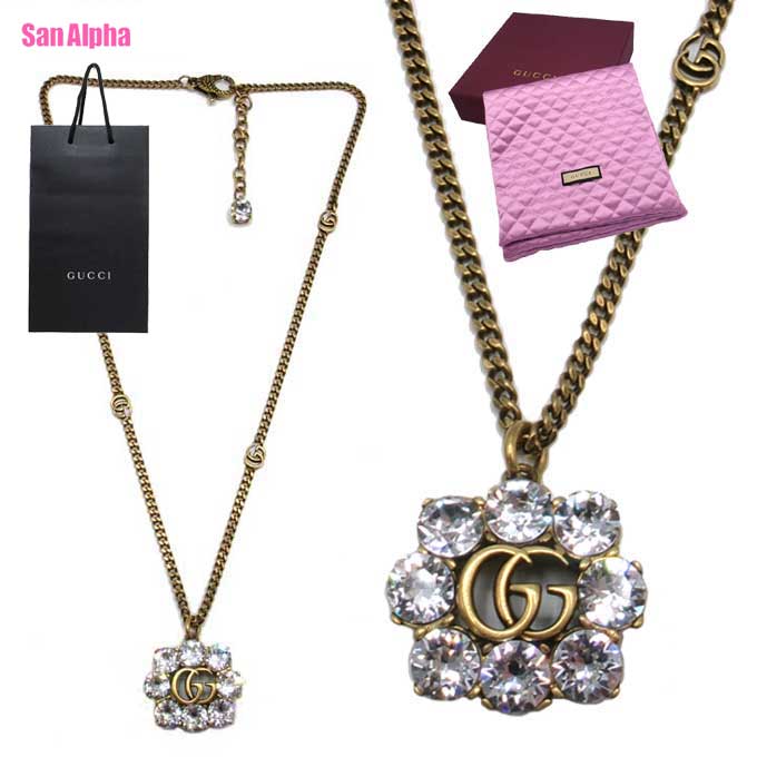 【1000円OFFクーポン】グッチ ネックレス アクセサリー GUCCI GGマーモント ダブルG モチーフ クリスタル ネックレス 645675 J1D50 8062 (アンティークゴールド系) アウトレット レディース 送料無料|SanAlpha(サンアルファ)