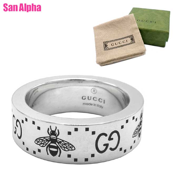 グッチ 指輪 アクセサリー GUCCI Ag 925 GG ロゴ ビー モチーフ エングレービング シルバー リング 5mm 728389 J8400 0728 (シルバー系) アウトレット メンズ レディース 送料無料
