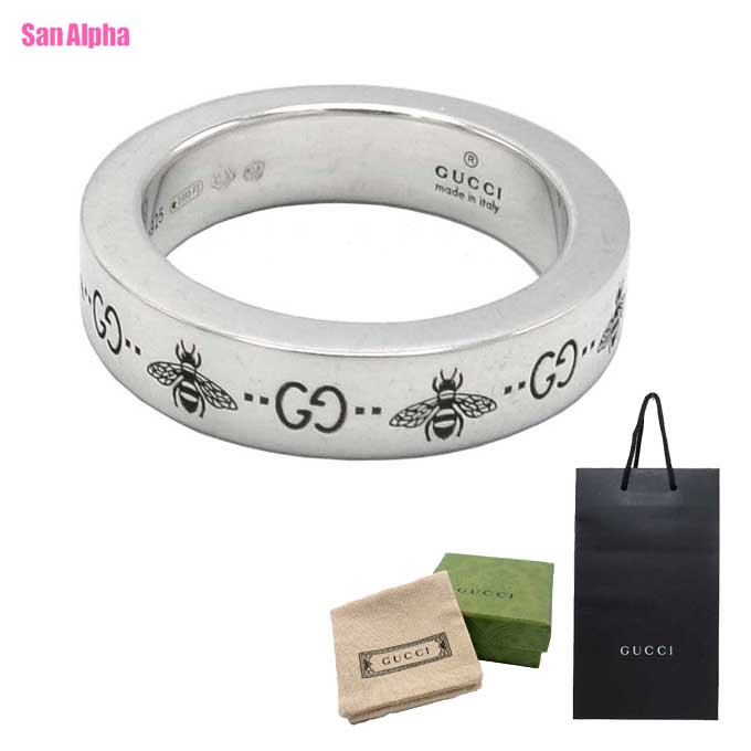 【1000円OFF引き換え証】グッチ 指環 付属物 GUCCI 銀 925 GG ロゴタイプ ビー 画題 食刻 しろがね色 か細い 輪っか 4粍 729898 J8400 0728 (しろがね色系) 逃げ口 メンズ レディース 貨物輸送無料