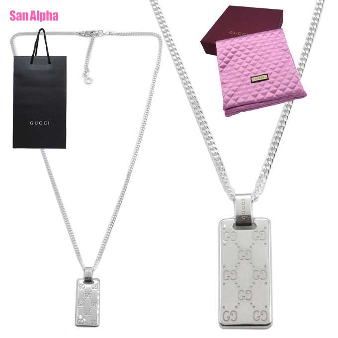 【1000円OFFクーポン】グッチ ネックレス アクセサリー GUCCI GGシグネチャー AG925 シルバー タグ ネックレス 814852 J8400 8106 (シルバー) アウトレット メンズ 送料無料|SanAlpha(サンアルファ)